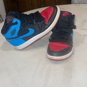 Kids Air Jordan 1 Retro High OG PS 'UNC To Chicago' CU0449-046 size 13c in GUC